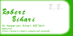 robert bihari business card